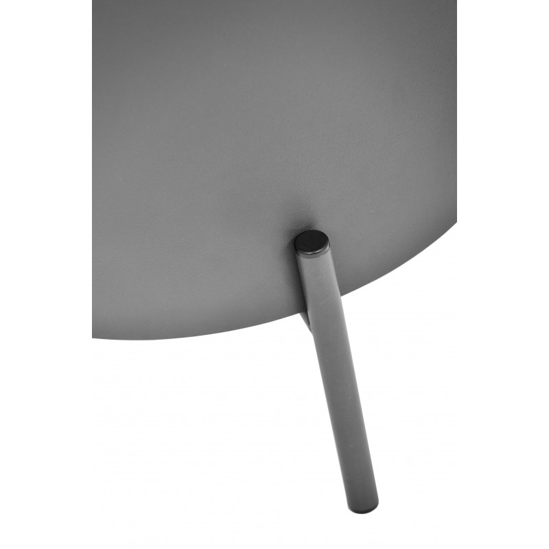 Riverside Flow round leg meeting the curved metal planter body